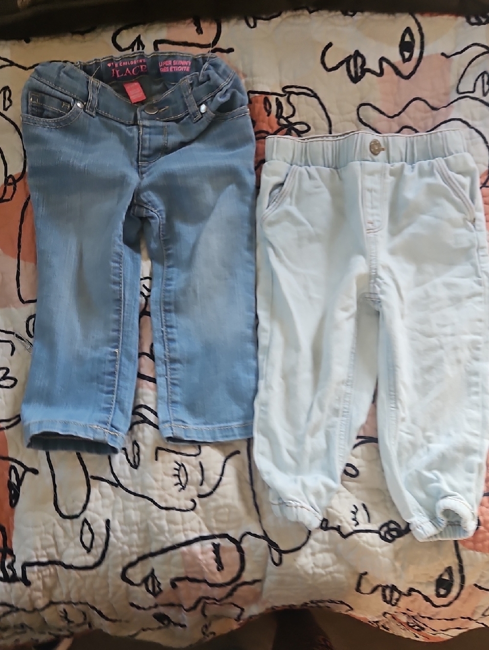 Various Brands Light Blue Denim & Pale Blue Pull-On Jeans - 2-Pack